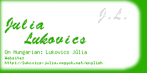 julia lukovics business card